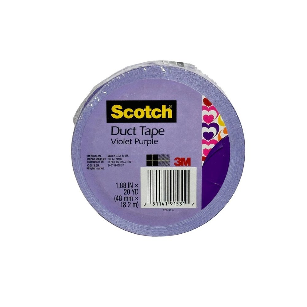 3M 920-PPL-C Scotch Violet Purple Mid-Grade Duct Tape 1.88 in. x 20 yd.